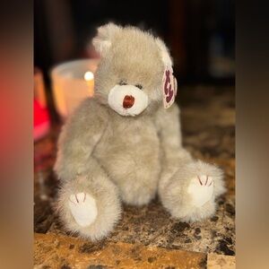 🤍 TY Beanie Baby Dickens Gray Bear Collectible